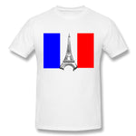 Men's Graphic T Shirt Eiffel Tower France Flag Tower Cool O-Neck Short Sleeves Tees