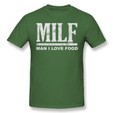 Men's Graphic T Shirt Milf - Man I Love Food Cool Round Neck Short Sleeves Tees