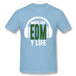 Men's Casual T-shirt Music Saved My Life Comfortable O-Neck Short Sleeves Tees