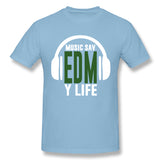 Men's Casual T-shirt Music Saved My Life Comfortable O-Neck Short Sleeves Tees