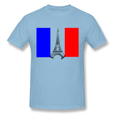 Men's Graphic T Shirt Eiffel Tower France Flag Tower Cool O-Neck Short Sleeves Tees