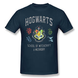 Cotton T Shirt for Men Hogwarts Cool O-Neck Short Sleeves Tees