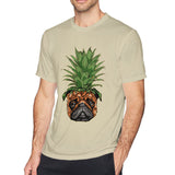 Men's Casual T-shirt Pineapple Pug Comfy Crew Neck Short Sleeves Tee