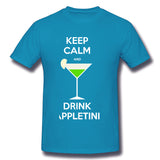 Mens Novelty T-Shirt Drink Appletini Breathable Round Neck Short Sleeves Tee