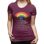 Women's Casual T-shirt Love Rainbow Rain Sexy Crew Neck Short Sleeve Tops