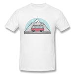 Men's Casual T-shirt Retro Snow Mountain Van Comfortable Crew Neck Short Sleeves Tees