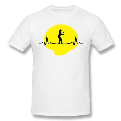 Men's Casual T-shirt Slacklining Heartbeat - Woman Comfy Crew Neck Short Sleeves Blouse Tops