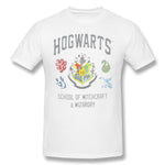 Cotton T Shirt for Men Hogwarts Cool O-Neck Short Sleeves Tees