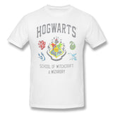 Cotton T Shirt for Men Hogwarts Cool O-Neck Short Sleeves Tees