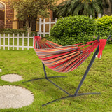 9ft Steel Pipe Hammock Set with Space Saving Steel Stand for Backyard Patio Indoor Outdoor