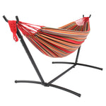 9ft Steel Pipe Hammock Set with Space Saving Steel Stand for Backyard Patio Indoor Outdoor