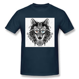 Men's Graphic T Shirt The Wolf Black Cool Round Neck Short Sleeves Tees