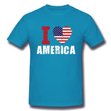 Men's Graphic T Shirt Love America Style O-Neck Short Sleeves Blouse Tops