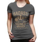 Women’s T-shirt Badass Honey Badger Summer Round Neck Short Sleeve Tops