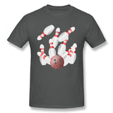 Men's Casual T-shirt Ten Pin Bowling Cool O-Neck Short Sleeves Tees