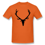 Cotton T Shirt for Men Antlers Style Crew Neck Short Sleeves Blouse Tops