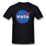 Cotton T Shirt for Men NASA Logo Breathable Crew Neck Short Sleeves Tees