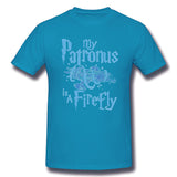 Cotton T Shirt for Men My Patronus Is A Firefly Breathable O-Neck Short Sleeves Tee