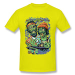 Mens Novelty T-Shirt Cheech And Chong Zombies Style O-Neck Short Sleeves Tee