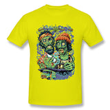 Mens Novelty T-Shirt Cheech And Chong Zombies Style O-Neck Short Sleeves Tee