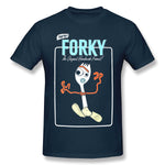 Cotton T Shirt for Men Forky Style Crew Neck Short Sleeves Tees