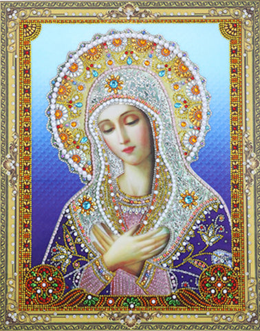 5D Diamond Painting Religion Virgin Mary, Paint with Diamonds DIY Diamond Art Women, Diymood Painting by Number Kits Full Drill Rhinestone for Home Wa