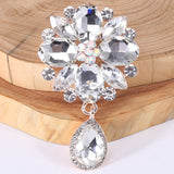 Wedding Bridal Big Crystal Rhinestone Bouquet Brooch Shawl Pin for Women