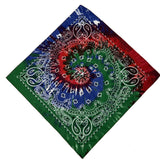 12 pcs Men's Bandana Scarf Stylish Paisley Pocket Squares Tie Dye Cowboy Wraps Headwraps for Hip Hop