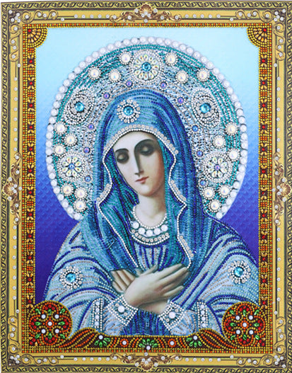 UPABLUNSO Diamond Painting Kit for Adults Virgin Mary Christian Religious  by Number Kits Gem Art Wall Home Decor 12x16 inch