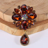 Wedding Bridal Big Crystal Rhinestone Bouquet Brooch Shawl Pin for Women