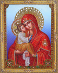 Diamond Painting DIY 5D Special Shape Rhinestones, Catholic Religion Virgin Mary Son of Jesus Drill Crystal Diamond Art Kits for Home Wall Decor