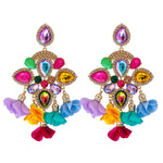 Women's Personality Boho Colorful Flower Earrings Fashion Costume Jewelry