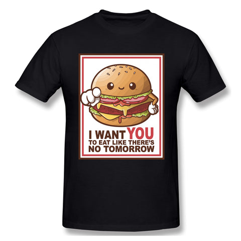 Men's Graphic T Shirt Hamburger Sam New Breathable O-Neck Short Sleeves Shirt