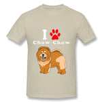 Men's Casual T-shirt I Love Chow Chow Comfy O-Neck Short Sleeves Blouse Tops