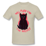 Men's Graphic T Shirt Wicked Kitten Style Round Neck Short Sleeves Blouse Tops