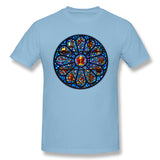 Men's Graphic T Shirt Stained Glass Rose Window Eucharist All Saints Cool Crew Neck Short Sleeves Tees