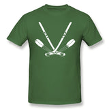 Men's Casual T-shirt Ice Hockey Stick Crossed Skate Puck Comfy Round Neck Short Sleeves Tee