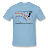 Men's Casual T-shirt Running Down The Rainbow Comfy O-Neck Short Sleeves Blouse Tops