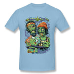 Mens Novelty T-Shirt Cheech And Chong Zombies Style O-Neck Short Sleeves Tee