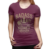 Women’s T-shirt Badass Honey Badger Summer Round Neck Short Sleeve Tops