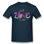 Men's Casual T-shirt Live Love Teach Comfy O-Neck Short Sleeves Blouse Tops