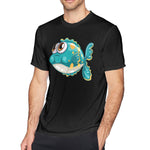 Men's Casual T-shirt Pufferfish Deep Creature Under Sea Comfortable O-Neck Short Sleeves Tees