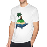 Men's Graphic T Shirt Whale Coconut Tree Style Crew Neck Short Sleeves Tee