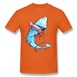 Cotton T Shirt for Men Squid Vs Whale Style Crew Neck Short Sleeves Shirt