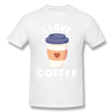 Men's Graphic T Shirt Great I Love Coffee Cute New Comfortable O-Neck Short Sleeves Tee