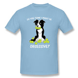 Mens Novelty T-Shirt Border Collie Tennis Comfy Crew Neck Short Sleeves Tee