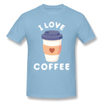 Men's Graphic T Shirt Great I Love Coffee Cute New Comfortable O-Neck Short Sleeves Tee