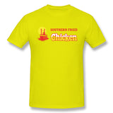 Mens Novelty T-Shirt Southern Fried Chicken Comfortable Crew Neck Short Sleeves Tee