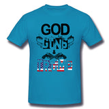 Mens Novelty T-Shirt God Guns And Trump For Light Cool Round Neck Short Sleeves Shirt