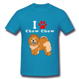 Mens Novelty T-Shirt I Love Chow Chow Comfy Crew Neck Short Sleeves Tees